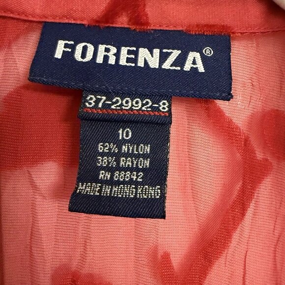 Vtg Forenza Women’s Top Sz 10 Sheer Floral Red Velvet Burnout Bell Sleeve Y2K - Picture 6 of 12